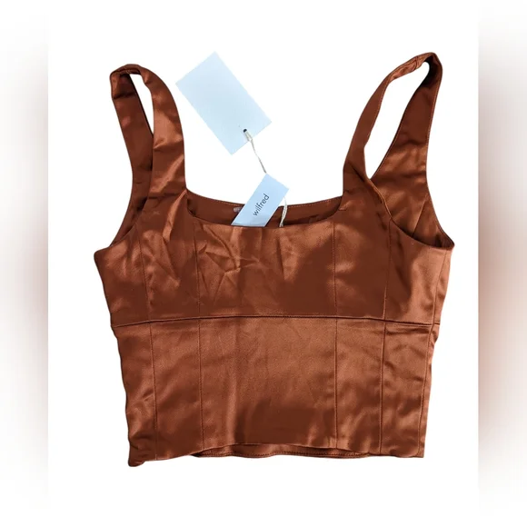 Wilfred- Aritzia Shine Satin Bustier Crop Top - Picture 2 of 6